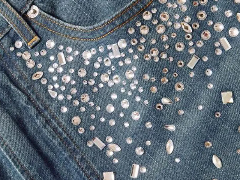 Jeans Rhinestone Embellishment