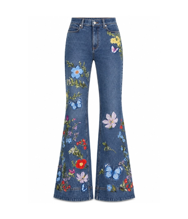 Floral Embroidered Jeans