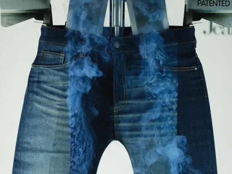laser to put whisker patterns on jeans
