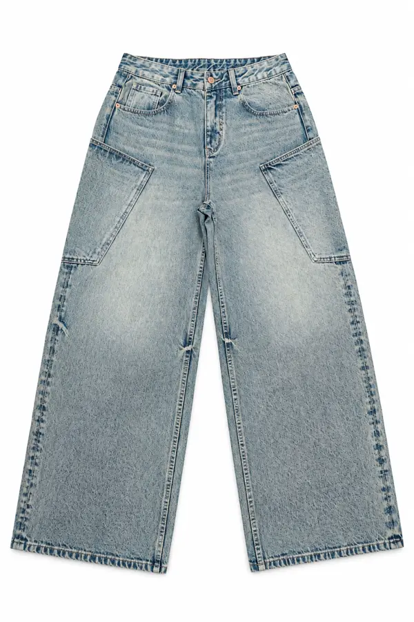 baggy light blue pockets jeans