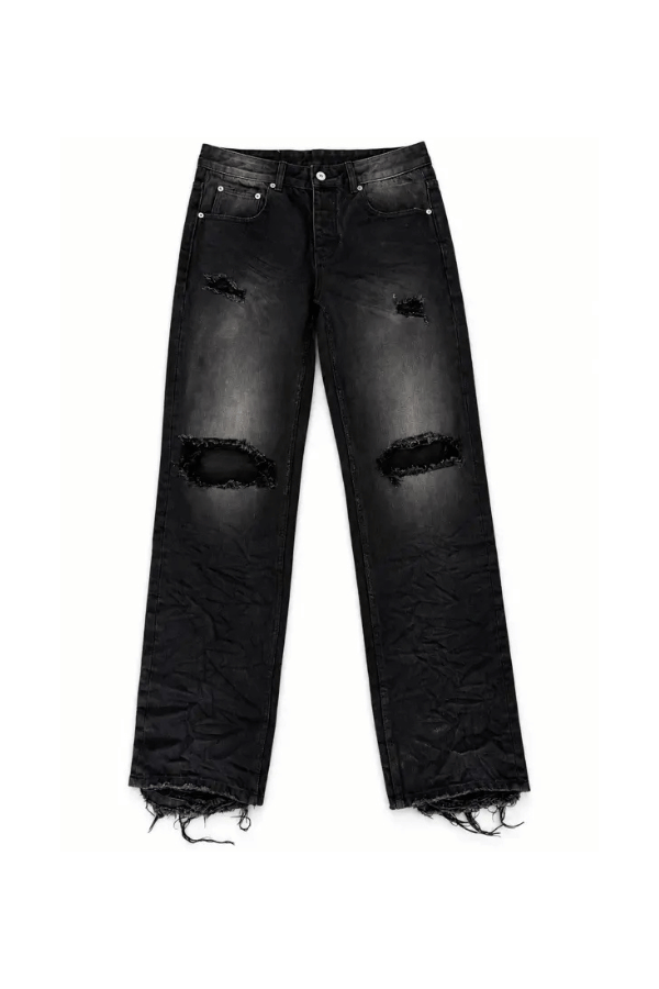black straight fit jeans
