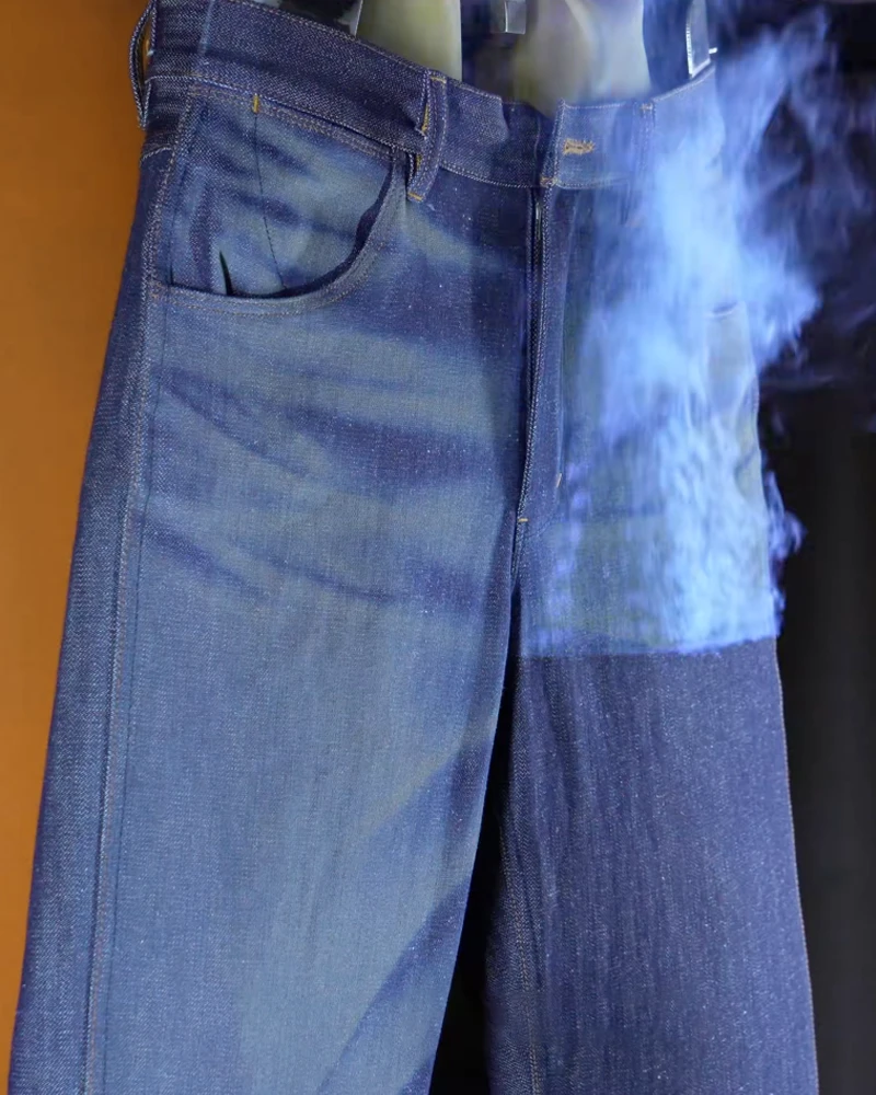laser print the whisker patterns on jeans