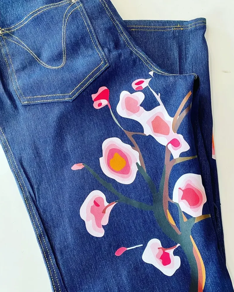 printed jeans washing testing