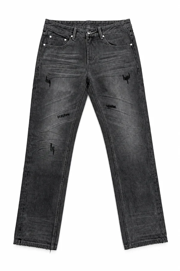 Black tapered jeans