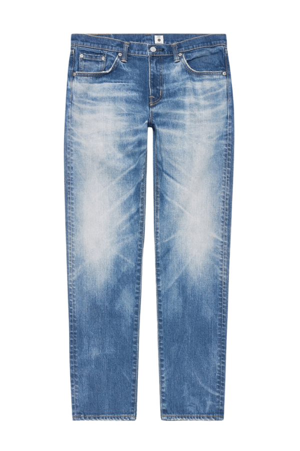 dark blue tapered fit jeans